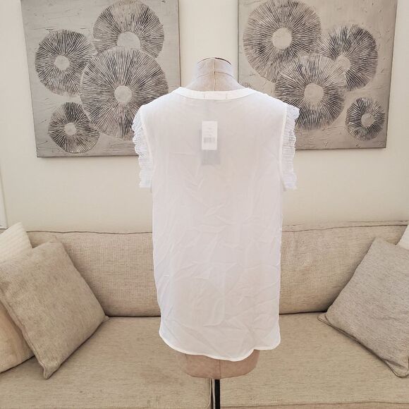 🌹 GIBSON x CITY SAFARI 🌹 NEW! Split Neck Lace Trim Top - [XL, White] - Picture 6 of 11